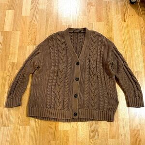 Jenni Kayne Cable Cardigan Sweater, cotton, size S